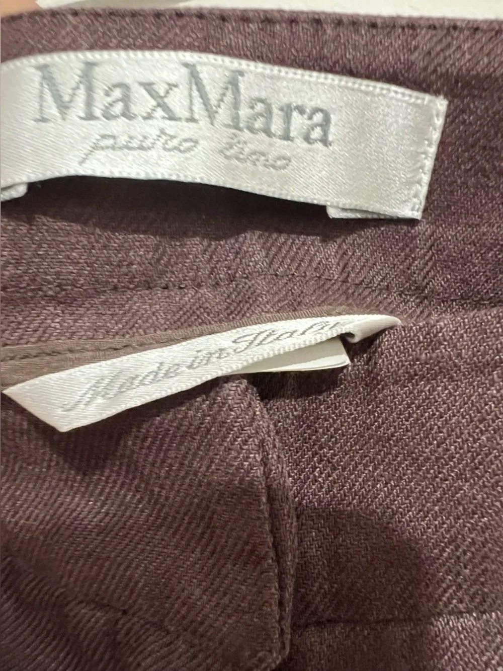 MaxMara Linen Chocolate Brown trousers